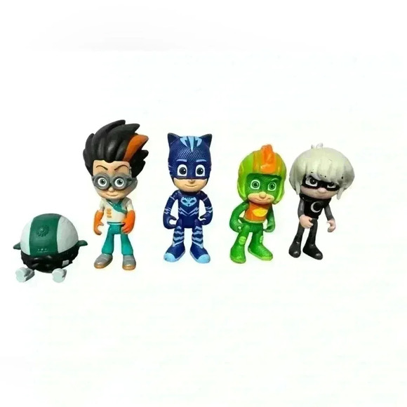 PJ Mask Toy Lot - 4 Figures & Mini Robot Toy - Picture 1 of 7